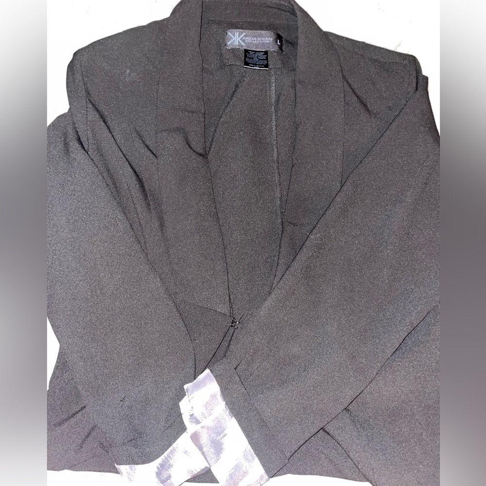 Kardashian Kollection black blazer with cheetah design, size L